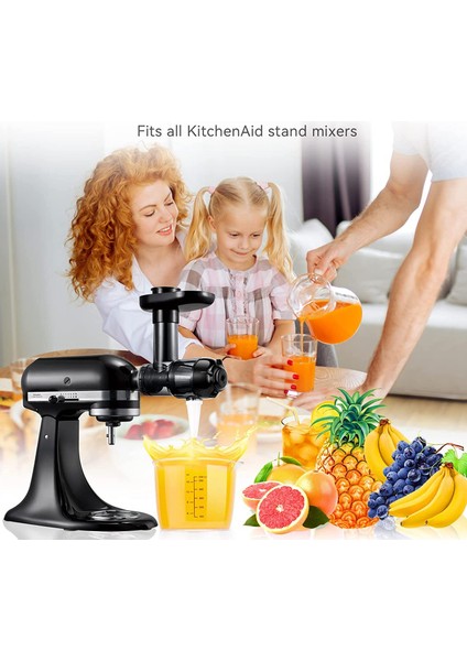 Kitchenaid Stand Mikserlerinin Değiştirilmesi Için Yavaş Meyve Sıkacağı Ataşmanı, Siyah (Yurt Dışından)