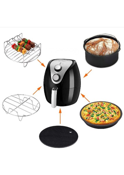 11 Adet/takım 8 Inç Hava Fritöz Aksesuar Seti Kek Tavası, Pizza Tavası (Yurt Dışından)