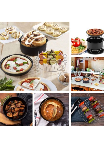 11 Adet/takım 8 Inç Hava Fritöz Aksesuar Seti Kek Tavası, Pizza Tavası (Yurt Dışından)