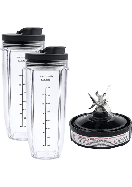 Ninja, Çıkarıcı Blender ve 2 Paket 32OZ Bardaklar Için 7 Kanatlı Bıçak Parçaları (Yurt Dışından)