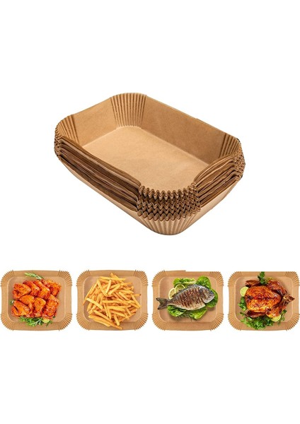 Ninja Dual Için Tek Kullanımlık Kağıt, 200 Adet Hava Fritöz Gömlekleri Dikdörtgen (Yurt Dışından)