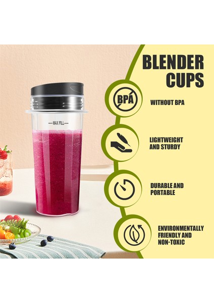 Nutri Ninja BL740/BL770/BL771/BL772/BL780 Için Kapaklı Blender Kabı (Yurt Dışından)