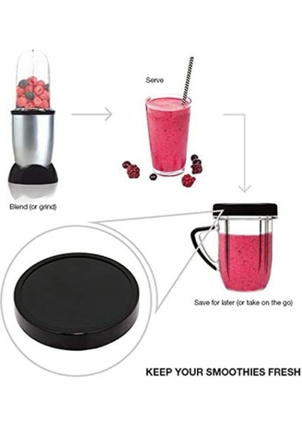 Magic 250W Magic Için 8'li Paket Yedek Siyah Plastik Taze Kalma Kapağı (Yurt Dışından)