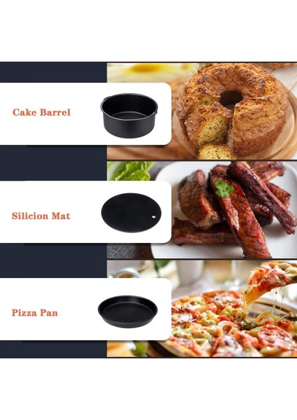 Fit 3.5qt-5.8qt 7 Inç Hava Fritöz Aksesuarları 8 Adet Kit (Yurt Dışından)