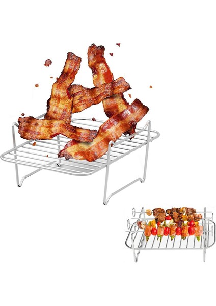 Hava Fritöz Rafı Çift Katmanlı Raf, Ninja Foodi DZ201/401 ile Uyumlu (Yurt Dışından)