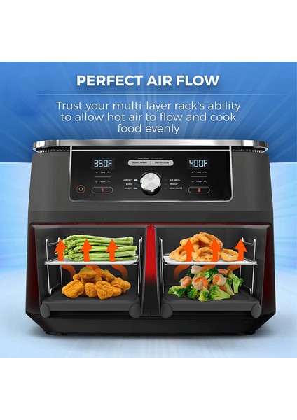 Hava Fritöz Rafı Çift Katmanlı Raf, Ninja Foodi DZ201/401 ile Uyumlu (Yurt Dışından)