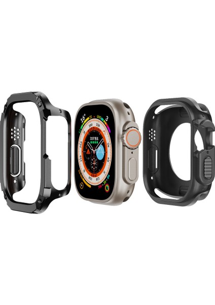 Apple Watch 44MM 45MM Uyumlu Kasa Koruyucu Renkli Tam Koruma (Iki Parça)