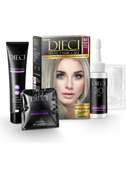 Kit Saç Boyası 9.1 Açık Sarı Küllü Very Lıght Ash Blond