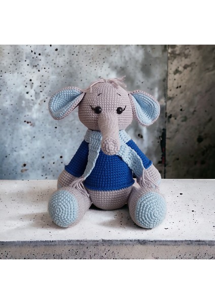 Ezgi's Babies Sevimli Fil Amigurumi El Örgüsü Yenidoğan Hediyelik Oyuncak Seti 3'lü Set