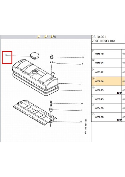 Yağ Dolum Kapağı 106 206 207 306 307 Partner Berlingo (025864-BPE260098)