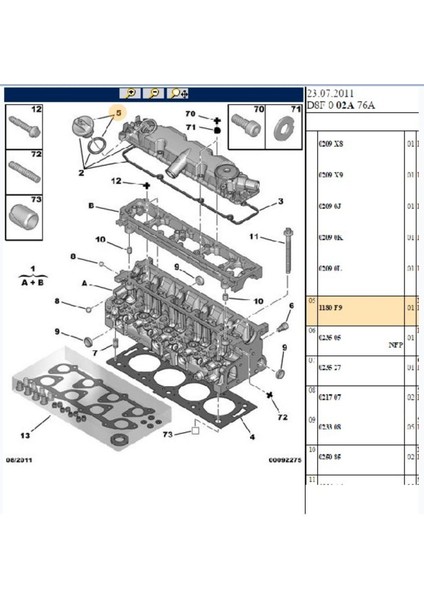 Yağ Dolum Kapağı 206 207 307 308 407 Bipper Partner C2 C3 C4 (1180F9-BPE258002)