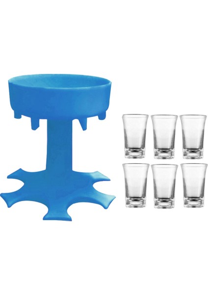Mavi 2 Tarzı 6 Shot Cam Dispenseri ve Tutucu Şarap Viski Bira Dispenseri Raf Bar Aksesuarı Içme Partisi Oyunları Dispenser Içme Araçları (Yurt Dışından)