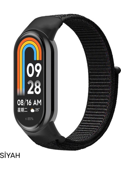 Xiaomi Mi Band 8 Uyumlu Yüksek Kalite Hasır Dokuma Kordon Kayış