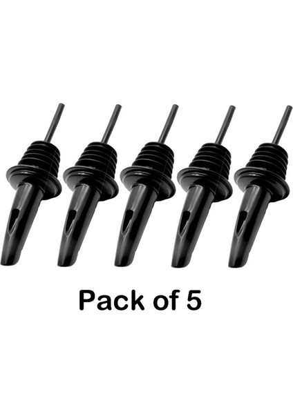 5'li Siyah Paket 5 Adet Likör Şişesi Dökücüler, Bacalı Tıpa, Zeytinyağı Likörü, Hızlı Dökücüler, Kokteyl Sirke Şişesi Içecek Alkollü Bar (Yurt Dışından)