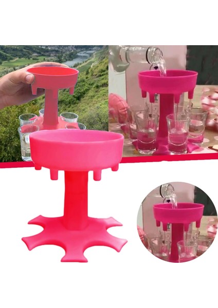 Pembe Tarzı 6 Shot Cam Dispenser Tutucu Caddy Likör Dispenseri Taşınabilir Dispenser Parti Hediyeleri Bar Aksesuarı Içme Oyunları Cam Dispenser (Yurt Dışından) fiyatları