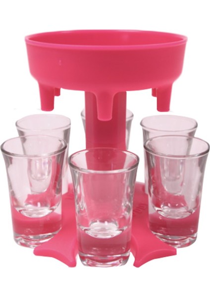 Pembe Tarzı 6 Shot Cam Dispenser Tutucu Caddy Likör Dispenseri Taşınabilir Dispenser Parti Hediyeleri Bar Aksesuarı Içme Oyunları Cam Dispenser (Yurt Dışından) modelleri
