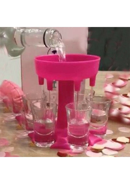 Pembe Tarzı 6 Shot Cam Dispenser Tutucu Caddy Likör Dispenseri Taşınabilir Dispenser Parti Hediyeleri Bar Aksesuarı Içme Oyunları Cam Dispenser (Yurt Dışından) fırsatları