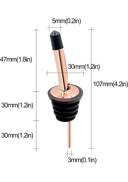 Floresan Yeşil Tarzı 12'li Paket Paslanmaz Çelik Klasik Şişe Dökücüler Konik Ağızlı - Kauçuk Toz Kapaklı Likör Dökücüler (Yurt Dışından) modelleri