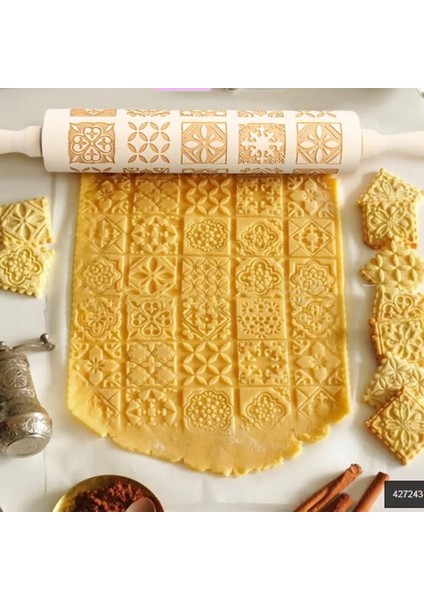 F 350X45X45MM Stili Noel Ahşap Kabartma Oklava Fondan Hamur Vintage Desen Oyulmuş Rulo Sopa Pişirme Pasta Aracı Pişirme Aksesuarları (Yurt Dışından) fiyatları