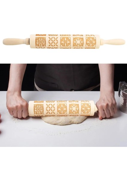 F 350X45X45MM Stili Noel Ahşap Kabartma Oklava Fondan Hamur Vintage Desen Oyulmuş Rulo Sopa Pişirme Pasta Aracı Pişirme Aksesuarları (Yurt Dışından) modelleri