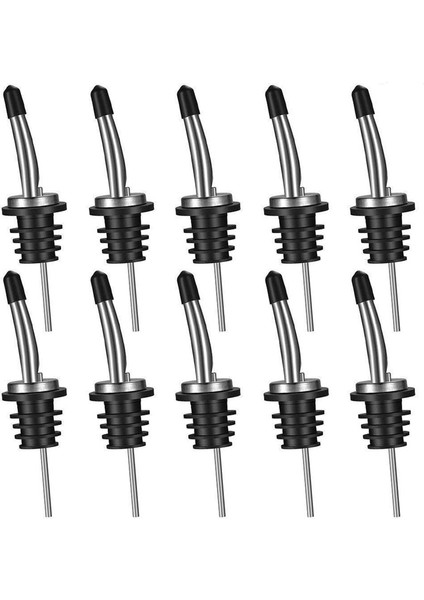 Gümüş 10 Adet Tarzı Paslanmaz Çelik Şarap Dökücüler Barlar, Kulüpler Için Kapaklı ve Konik Sızdırmaz Tasarımlı Yüksek Li Likör Dökme Muslukları (Yurt Dışından)