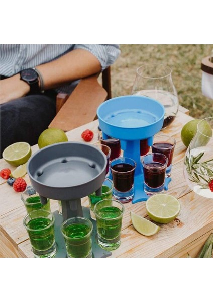 Kırmızı Stil Alkol Dispenseri 6 Shot Cam Şarap Viski Bira Dispenseri Tutucu Noel Ev Partisi Bar Shot Cam Için Içme Oyunları Araçları (Yurt Dışından)