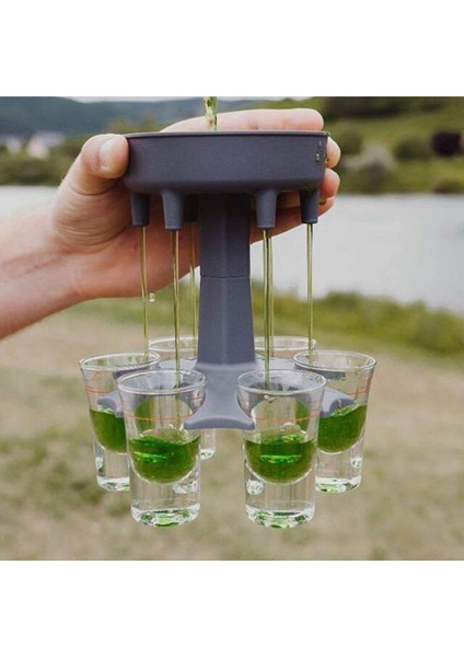 Kırmızı Stil Alkol Dispenseri 6 Shot Cam Şarap Viski Bira Dispenseri Tutucu Noel Ev Partisi Bar Shot Cam Için Içme Oyunları Araçları (Yurt Dışından)
