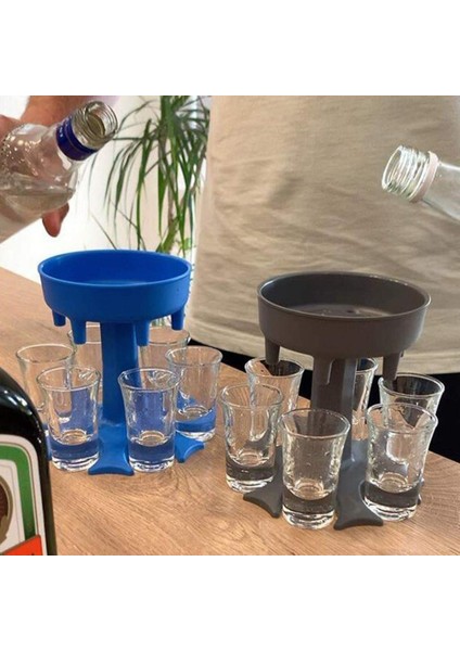 Kırmızı Stil Alkol Dispenseri 6 Shot Cam Şarap Viski Bira Dispenseri Tutucu Noel Ev Partisi Bar Shot Cam Için Içme Oyunları Araçları (Yurt Dışından)
