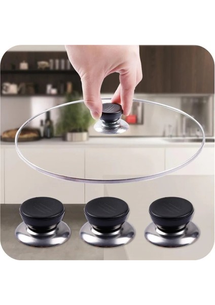1 Adet Evrensel Mutfak Tencere Yedek Gereçler Tencere Tava Kapak Kapak Dairesel Tutma Düğmesi Vida Kolu Araçları (Yurt Dışından)