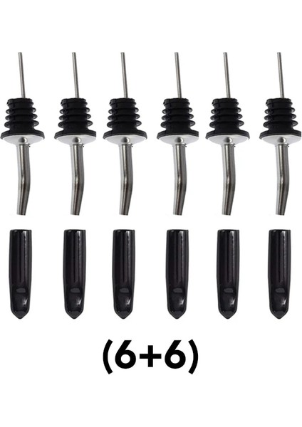 12'li Stil Seti Likör Şişesi Dökücüler Zeytinyağı Sirke Dispenseri Konik Ağızlı Bar Aksesuarları Bar Aletleri (6+6) (Yurt Dışından) fiyatları