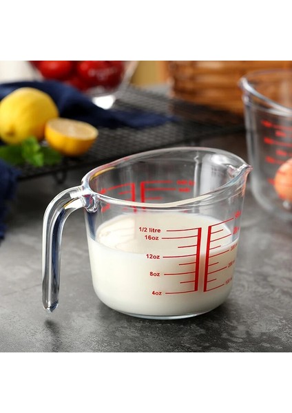 1000ML Tarzı 250ML 500ML L Temperli Şeffaf Cam Ölçme Fincan Dereceli Ölçme Fincan Dereceli Fincan Su Bardağı Mutfak Pişirme (Yurt Dışından) modelleri