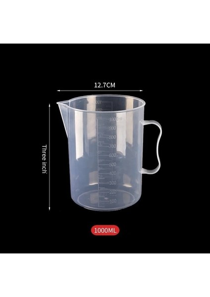 Ölçü Kabı 1000ML Stili Kalınlaşmış Gıda Sınıfı Plastik Ölçme Fincan Şeffaf Kemer Mezun Ölçme Fincan Mutfak Pişirme Ölçme Fincan Büyük Kapasiteli (Yurt Dışından)