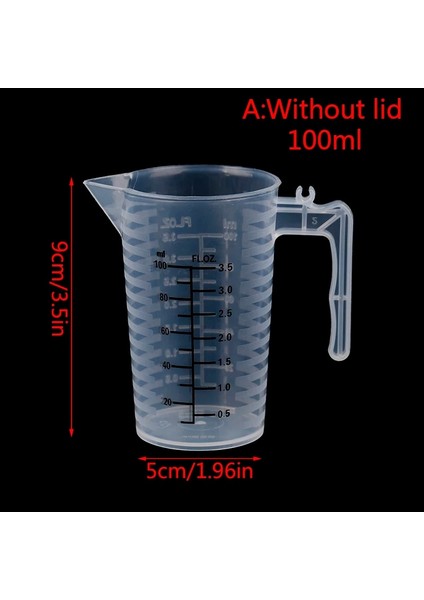 Turuncu Tarzı Adet ml Şeffaf Plastik Dereceli Ölçme Fincan Şeffaf Karıştırma Kapları Sıvı Saplı Konteyner Yapımı Mutfak Aletleri (Yurt Dışından)
