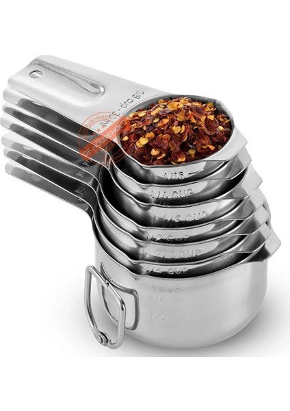 Siyah Stil Ölçü Kapları ve Kaşık Seti - Kuru ve Sıvı Malzemeler Için Premium Paslanmaz Çelik Ölçü Kapları ve Ölçü Kaşıkları (Yurt Dışından) modelleri