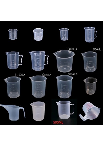 Bej Tarzı ml Plastik Dereceli Ölçme Kabı Sıvı Konteyner Epoksi Relicone Yapma Aleti Şeffaf Karıştırma Kabı (Yurt Dışından) modelleri