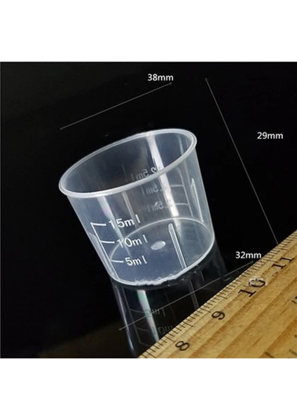 10 Adet 15ML Tarzı ml Ilaç Ölçü Ölçü Kabı Beyaz Kapaklı Kapak Şeffaf Kap Şeffaf Dereceli Ölçü Kabı Sıvı Tutucu (Yurt Dışından)