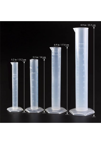 Et Şeffaf Ölçme Plastik Dereceli Silindir Laboratuvar Ölçme Kabı Laboratuvar Aletleri 10ML 25ML 50ML L (Yurt Dışından) fırsatları