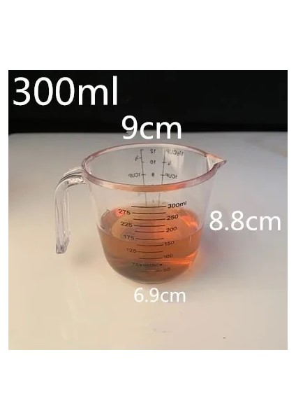 300ML Tarzı Akrilik Plastik Dereceli Ölçme Kabı Sıvı Konteyner Epoksi Relicone Yapma Aracı Şeffaf Karıştırma Kabı Ölçüm Kaşığı (Yurt Dışından)