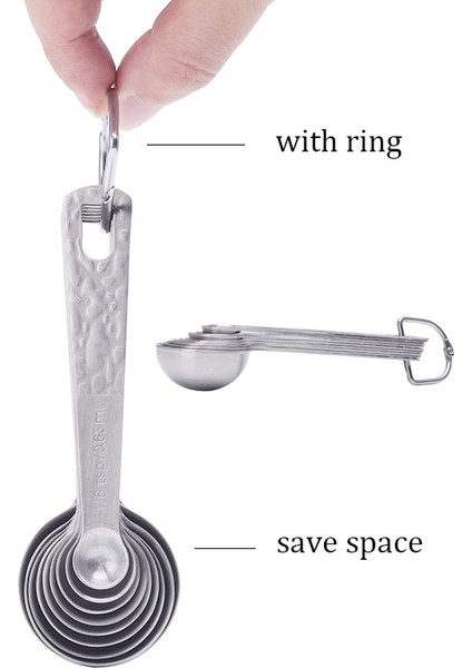 KT289 Stili Ölçme Kaşığı Setleri Paslanmaz Çelik Ölçme Fincan Kahve Çay Baharat Un Yağ Kepçe Ölçü Depolama Araçları (Yurt Dışından) fiyatları