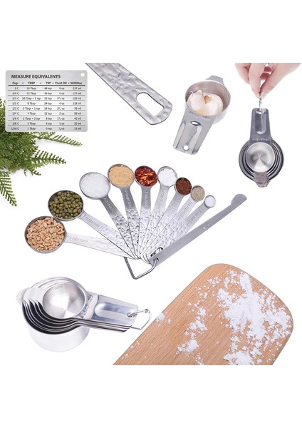 KT289 Stili Ölçme Kaşığı Setleri Paslanmaz Çelik Ölçme Fincan Kahve Çay Baharat Un Yağ Kepçe Ölçü Depolama Araçları (Yurt Dışından) fırsatları