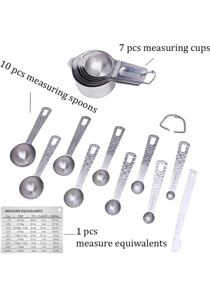 KT289 Stili Ölçme Kaşığı Setleri Paslanmaz Çelik Ölçme Fincan Kahve Çay Baharat Un Yağ Kepçe Ölçü Depolama Araçları (Yurt Dışından) indirimleri