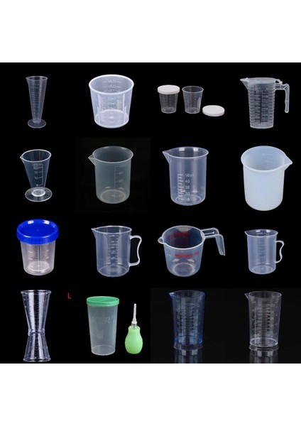 1 Adet 500ML Tarzı Adet ml Şeffaf Plastik Dereceli Ölçme Fincan Şeffaf Karıştırma Kapları Sıvı Saplı Konteyner Yapımı Mutfak Aletleri (Yurt Dışından)