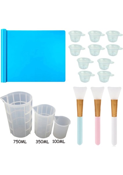 350 ml Stili ml Yapma Aracı Kiti Silikon Ölçme Fincan Damlalık Karıştırma Çubuğu Bölünmüş Bardaklar Uv Epoksi Reçine Kalıp Döküm El Yapımı Yapımı (Yurt Dışından) modelleri