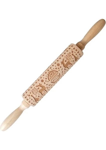 No.11 Stili Noel Oklava Lazer Ahşap Noel Kabartma Oklava Hamur Çubuğu Pişirme Pasta Aracı Yeni Yıl Noel Dekorasyonu (Yurt Dışından)