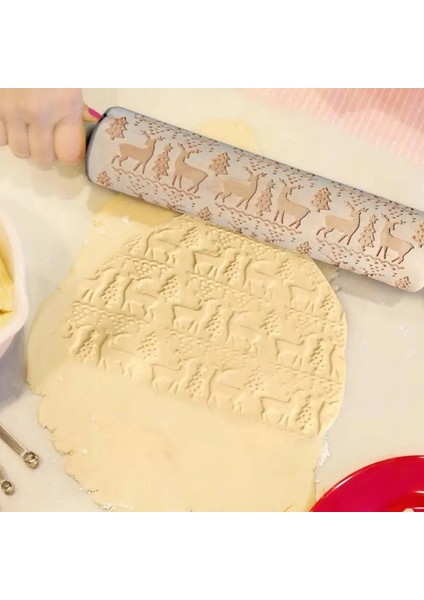 No.11 Stili Noel Oklava Lazer Ahşap Noel Kabartma Oklava Hamur Çubuğu Pişirme Pasta Aracı Yeni Yıl Noel Dekorasyonu (Yurt Dışından) indirimleri