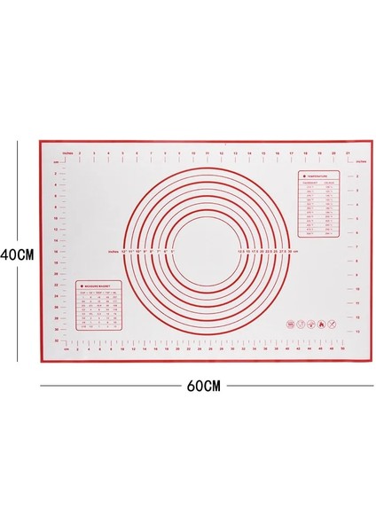 Kırmızı Mat Stili Ayarlanabilir Paslanmaz Çelik Oklava Hamur Pişirme Matı Hamur Silindiri 4 Çıkarılabilir Ayarlanabilir Kalınlık Halkaları Pizza Pasta Pastası (Yurt Dışından)