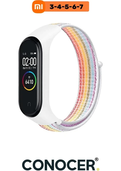 Xiaomi Mi Band 3/4/5/6/7 Uyumlu Hasır Dokuma Yüksek Kalite Kordon Kayış