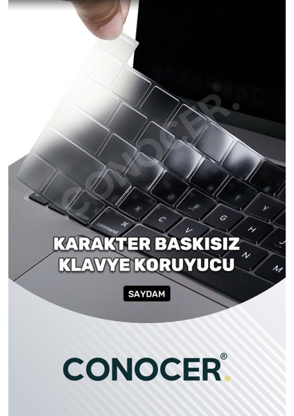 Macbook Pro M2 13INC Uyumlu Klavye Koruyucu A2289 2251 A2338 A2141 Türkçe Baskı