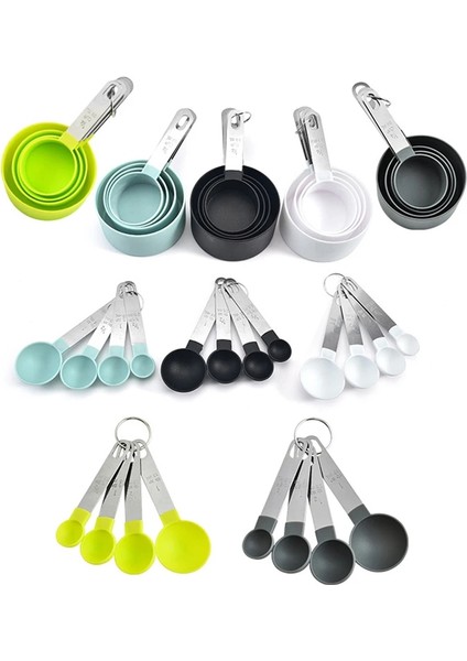 Kaşık-Yeşil Tarzı 4 Adet Pişirme Ölçüm Kaşığı Fincan Çok Amaçlı Kaşık Pp Pişirme Aksesuarları Paslanmaz Çelik Plastik Saplı Mutfak Aletleri (Yurt Dışından) modelleri