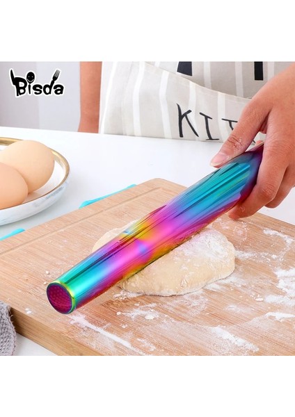 Altın-1 Adet Tarzı 33CM 1 Adet Paslanmaz Çelik Oklava Mutfak Gereçleri Hamur Rulo Fırında Pizza Erişte Kurabiye Köfte Yapışmaz Pişirme Aracı (Yurt Dışından) fırsatları